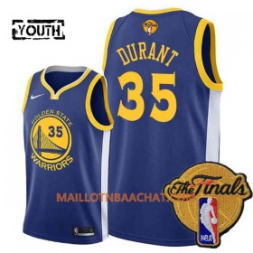 Maillot NBA Golden State Warriors Kevin Durant 35 2018 NBA Finals Patch Nike Bleu Swingman - Enfant